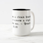 Mug cadeau Psaume 51:10 (Devant droit)