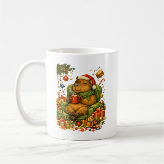 Mug Cadeau Rétro de Noël au Chocolat Chaud Capybara Co