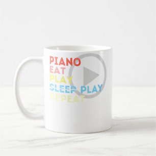 Mug Cadeau Rétro pour Femme Joueuse de Piano Manger Jo