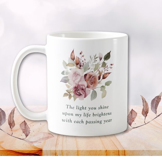 Mug Cadeau romantique Floral Anniversaire