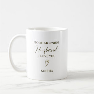 Mug Cadeau romantique personnalisé pour mari du matin