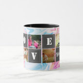 Mug cadeau rose moderne en marbre doré gris mère (Centre)