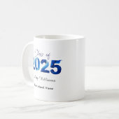 Mug Cadeau tendance 2025 Graduation Bleu (Devant gauche)