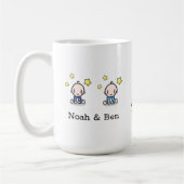 Mug Cadeau Twin Babies : We Love Maman Mug, 2 Garçons, (Gauche)