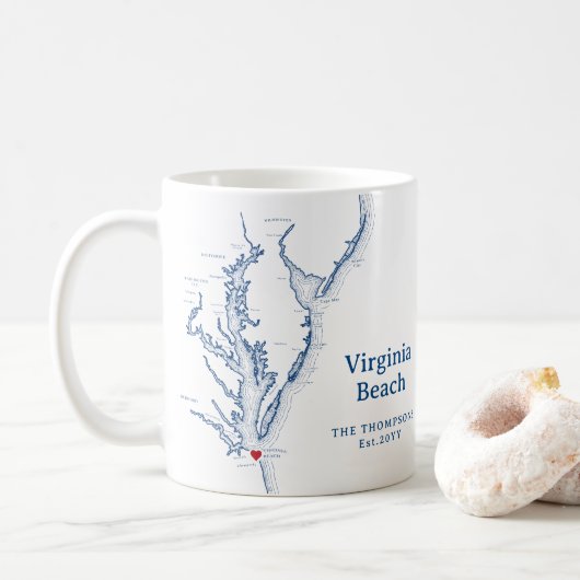 Mug Cadeau Virginia Beach (Avec donut)