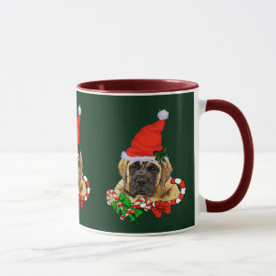 Mug Cadeaux anglais de Noël de chiot de mastiff