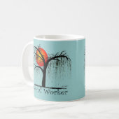 Mug Cadeaux Artsy d'arbre d'assistant social (Devant gauche)