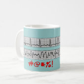 Mug Cadeaux cardiaques drôles de bande de rythme (Devant gauche)