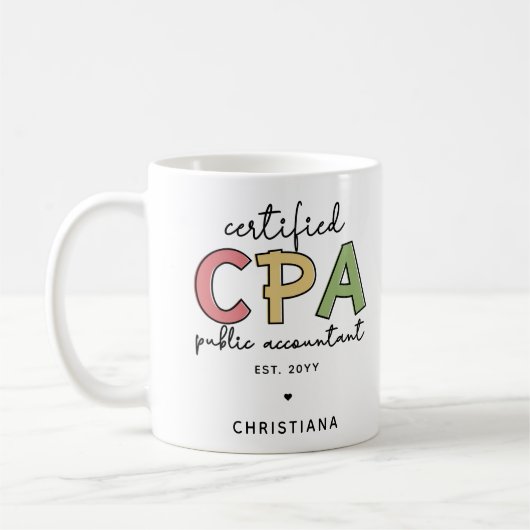 Mug Cadeaux comptables publics certifiés CPA personnal (Gauche)