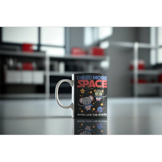 Mug Cadeaux d'animaux kawaii sur le thème de l'espace