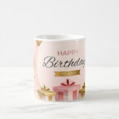 Mug cadeaux d'anniversaire heureux gâteau or rose ball (Centre)