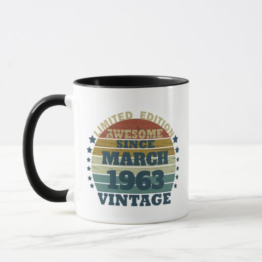 Mug Cadeaux d'anniversaire vintages personnalisés (Gauche)