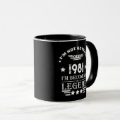 Mug Cadeaux d'anniversaire vintages personnalisés noir (Devant droit)