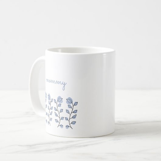 Mug Cadeaux d'aquarelle florale (bleu) (Devant gauche)