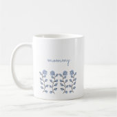 Mug Cadeaux d'aquarelle florale (bleu) (Gauche)