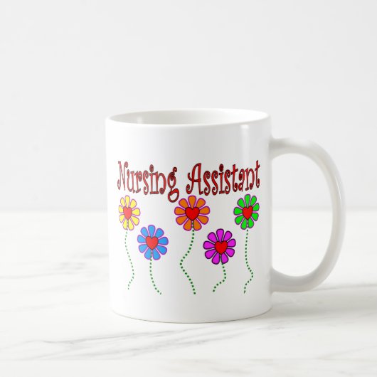 Mug Cadeaux d'assistant de soins--Conception florale (Droite)
