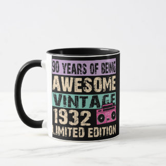 Mug Cadeaux de 90 ans Vintage 1932 Edition Limitée