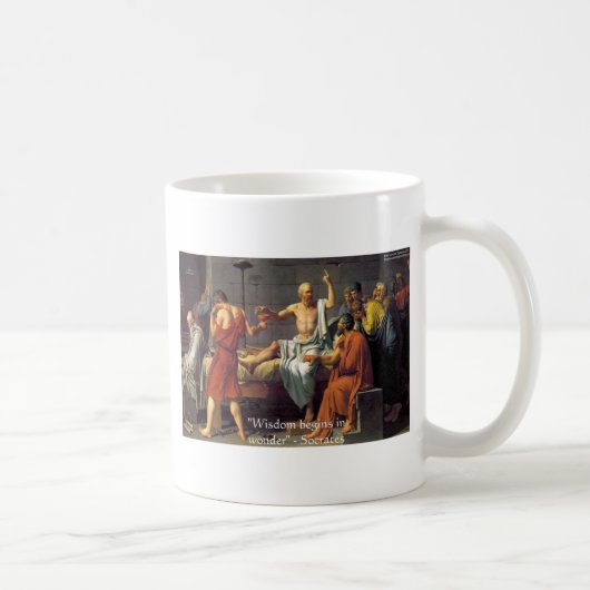 Mug Cadeaux de citations de Socrate "Sagesse/Émerveill (Droite)