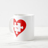 Mug Cadeaux de coeur et de puzzle pour lui/elle (Devant gauche)