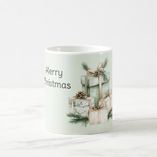 Mug Cadeaux de Crème de Vert Menthe Cônes de Pin Noël