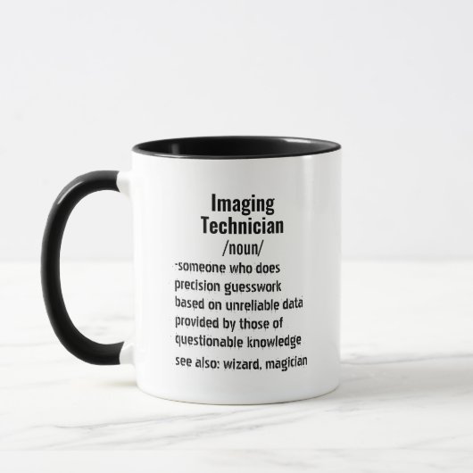 Mug Cadeaux de définition d'un technicien en imagerie (Gauche)