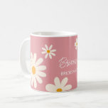 Mug Cadeaux de demoiselle de Bridesmaid rétro margueri<br><div class="desc">Floral marguerite désert rétro rose nuptiale boho fleurs vintages,  simple script moderne bridesmaid cadeaux fête de mariée pratique faveurs de nom personnalisé tasse de café.</div>