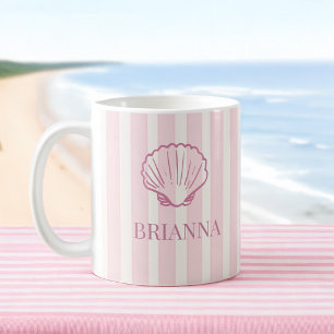 Mug Cadeaux de demoiselle d'honneur coquillage rayures
