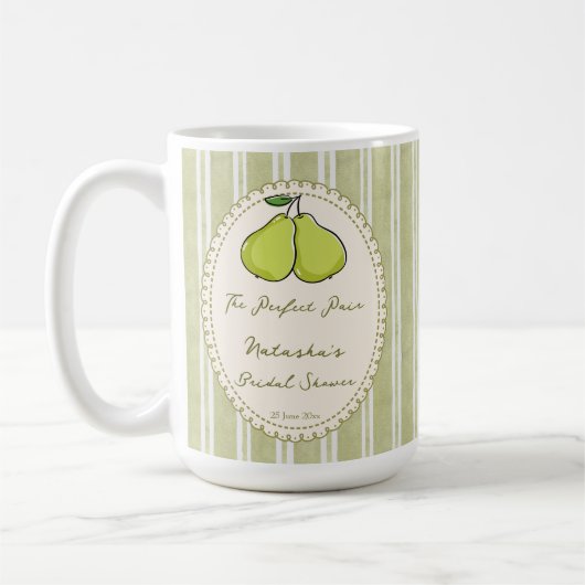 Mug Cadeaux de faveur de douche de mariage de poire de (Gauche)