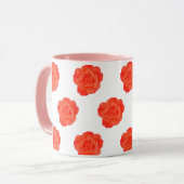 Mug Cadeaux de Favors de fleurs de rose orange Art per (Devant gauche)