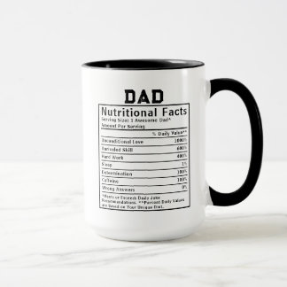 Mug Cadeaux de fête des pères Faits nutritionnels pour