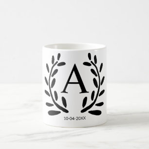 MUG CADEAUX DE GARÇON D'HONNEUR MONOGRAMME ANNÉE DATE 