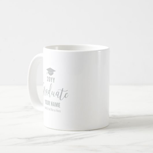 Mug Cadeaux de graduation moderne Silver & Black (Devant gauche)