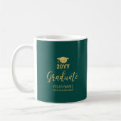 Mug Cadeaux de graduation personnalisés Gold & Green (Gauche)