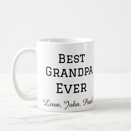 Mug Cadeaux de grand-père simple nom (Gauche)