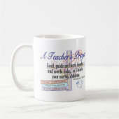 Mug Cadeaux de la prière du professeur---Professeur (Gauche)