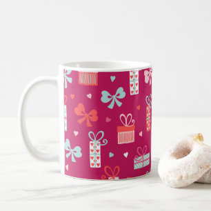 Mug Cadeaux de la Saint-Valentin Bows Coeurs Rose Roug