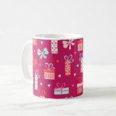 Mug Cadeaux de la Saint-Valentin Bows Coeurs Rose Roug (Devant gauche)