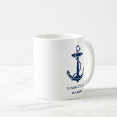Mug Cadeaux de mariage de plage d'ancre de bateau (Devant droit)