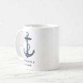 Mug Cadeaux de mariage de plage d'ancre de bateau (Devant gauche)