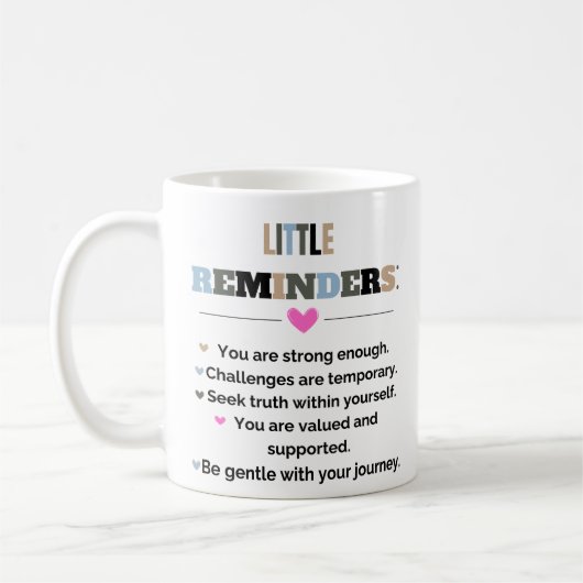 Mug Cadeaux de motivation inspirants Petits rappels (Gauche)