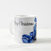 Mug Cadeaux de Noël bleu et argent (Devant gauche)