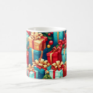 Mug Cadeaux de Noël Colorés, motif d'arbre des Fêtes 