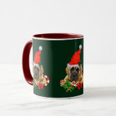 Mug Cadeaux de Noël de marionnettes anglais Mastiff (Devant gauche)