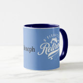 Mug Cadeaux de retraite. Pêcheur/femme. Nom modifiable (Devant droit)