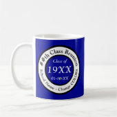 Mug Cadeaux de réunion de classe personnalisés, bleu e (Gauche)