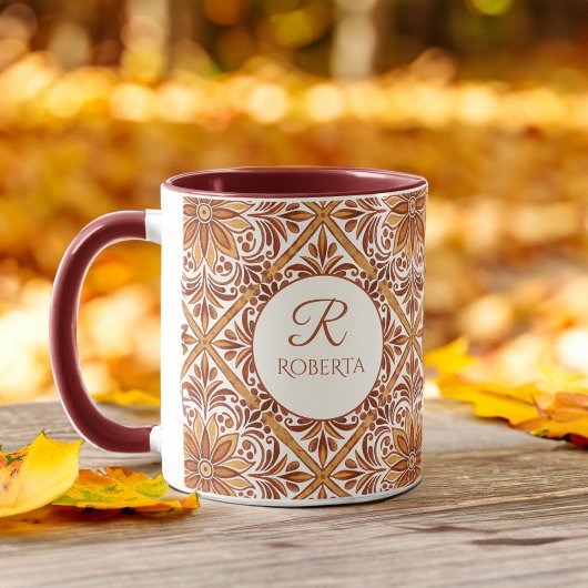 Mug Cadeaux de servante Terracotta Talavera monogramme