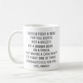 Mug Cadeaux de soeurs, cadeau de soeur amusant, muet d (Gauche)