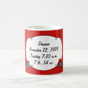 Mug Cadeaux de statistiques de bébé garçon classiques