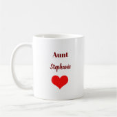 Mug Cadeaux de Tante Monogramme Nom Bourgogne Rouge Co (Gauche)