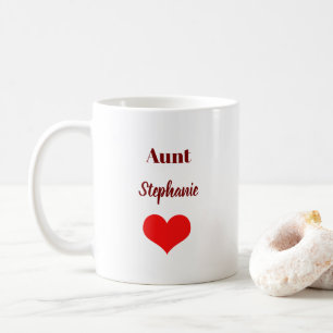 Mug Cadeaux de Tante Monogramme Nom Rouge Bourgogne Fa